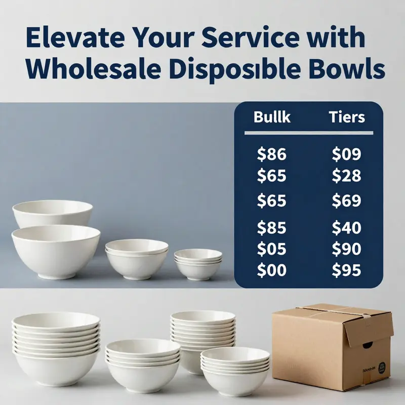 A diverse range of disposable bowls highlighting various sizes and eco-friendly materials used in their production.