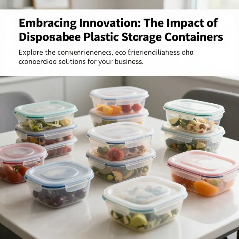 A beautifully arranged display of disposable plastic food storage containers on a dining table, illustrating their key role in food service.
