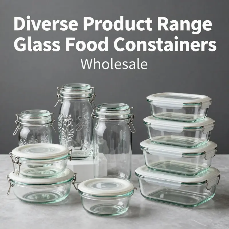 A dynamic market scene highlighting the variety and appeal of wholesale glass food containers.