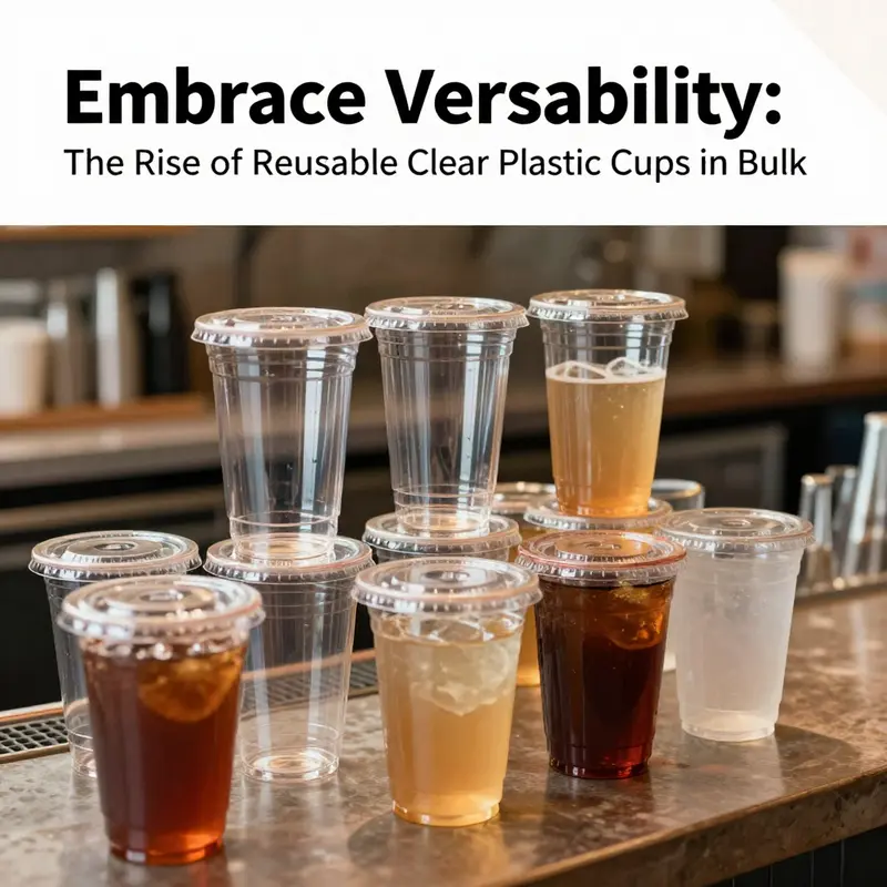 Durable and stylish clear plastic cups ready for service.