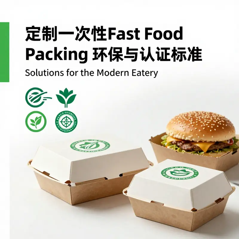 A selection of core custom burger packaging products illustrating the diversity and appeal of disposable options.