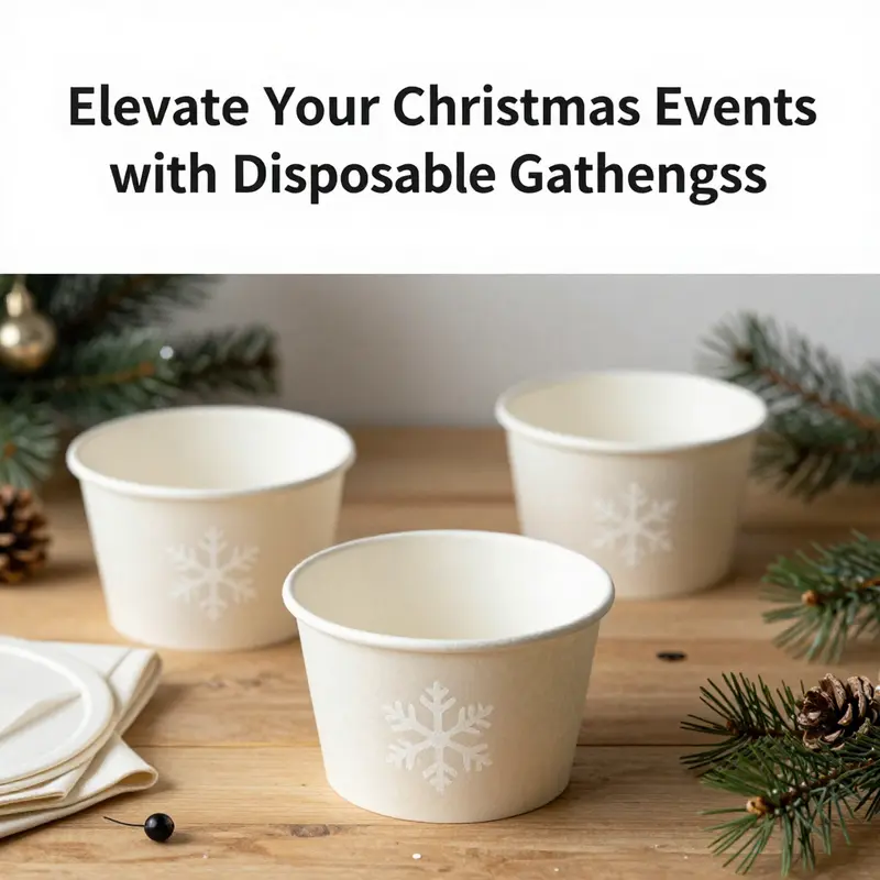 A vibrant assortment of disposable bowls ideal for Christmas celebrations.