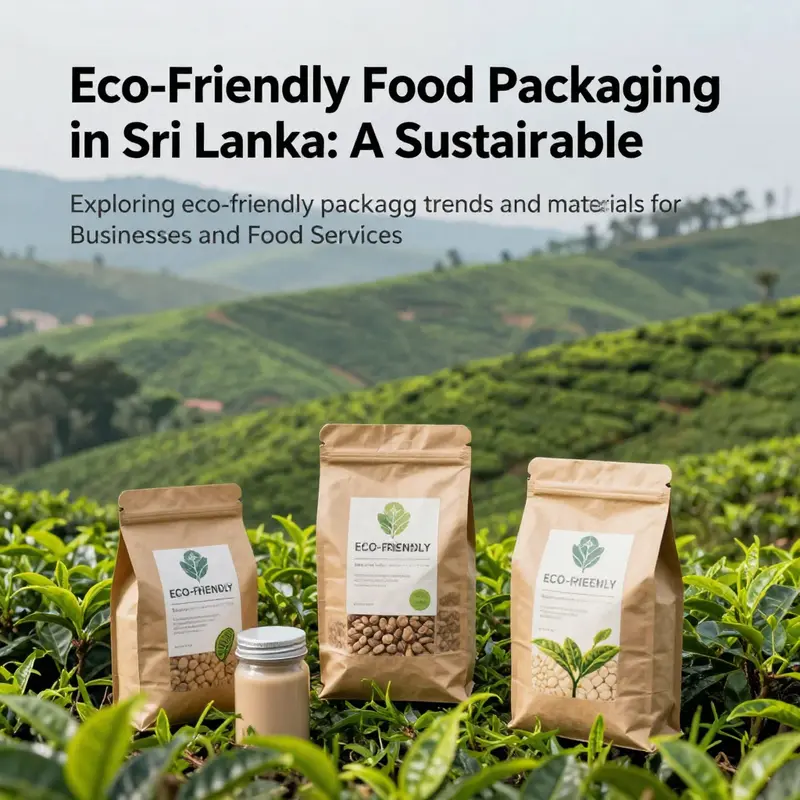 A picturesque view of Sri Lankan tea plantations representing the essence of eco-friendly food packaging.