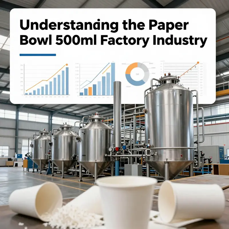 A view of the production line in a paper bowl factory focused on 500ml disposable bowls.