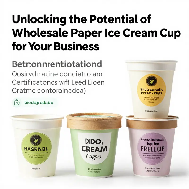 Diverse specifications of paper ice cream cups that highlight their customizability and design options.