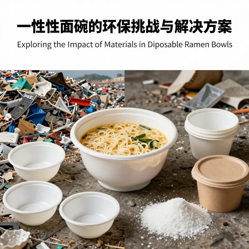 Different materials of disposable ramen bowls, showcasing their unique properties.