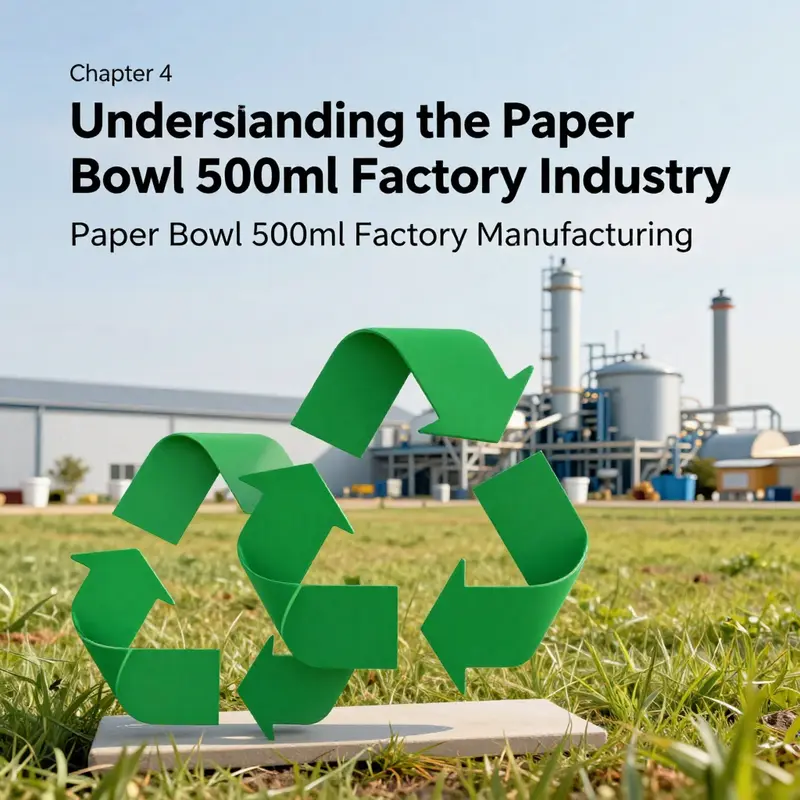 A view of the production line in a paper bowl factory focused on 500ml disposable bowls.