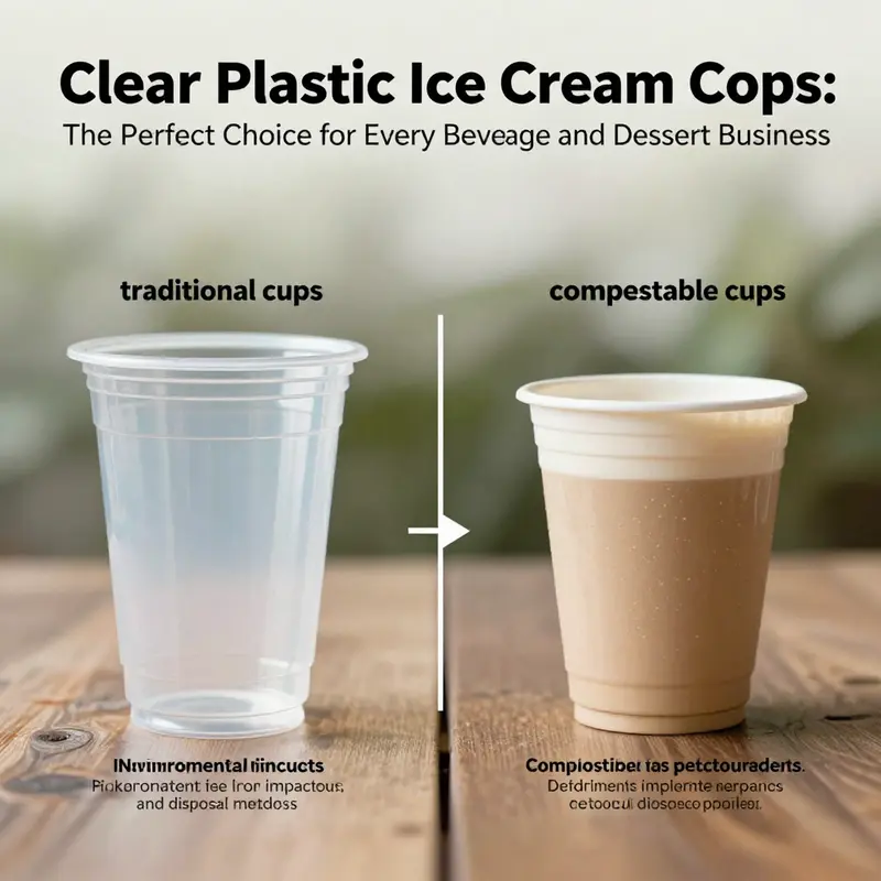A variety of clear plastic ice cream cups tailored for different needs and occasions.