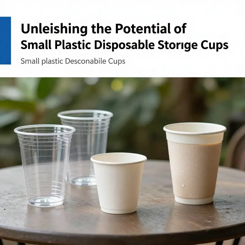 A vibrant display of small plastic disposable cups used in restaurants and cafes, highlighting their applications in food service.
