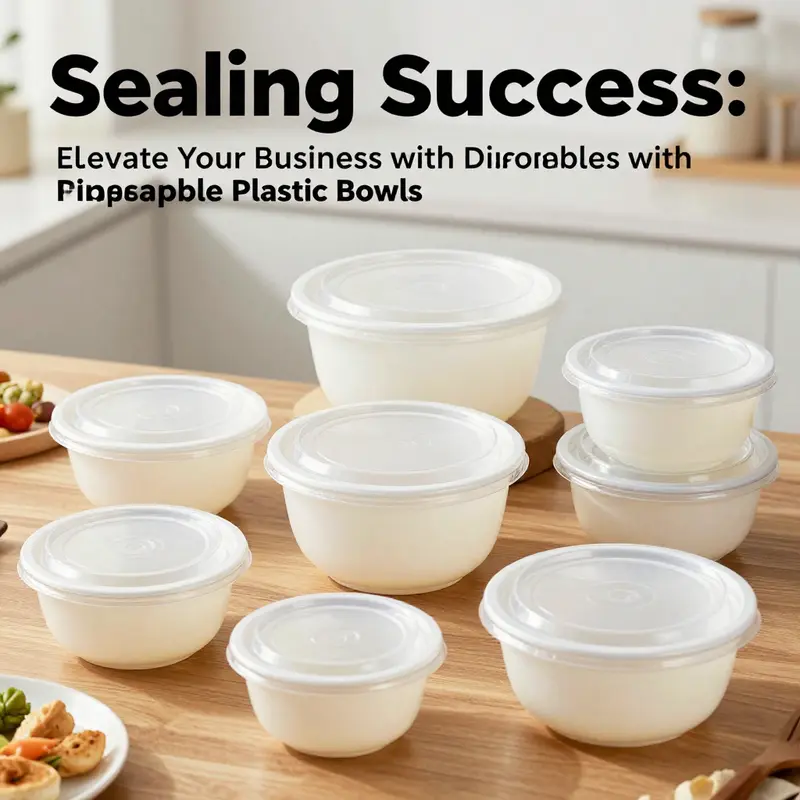A variety of disposable plastic bowls highlighting their essential characteristics such as durability and sealing capabilities.
