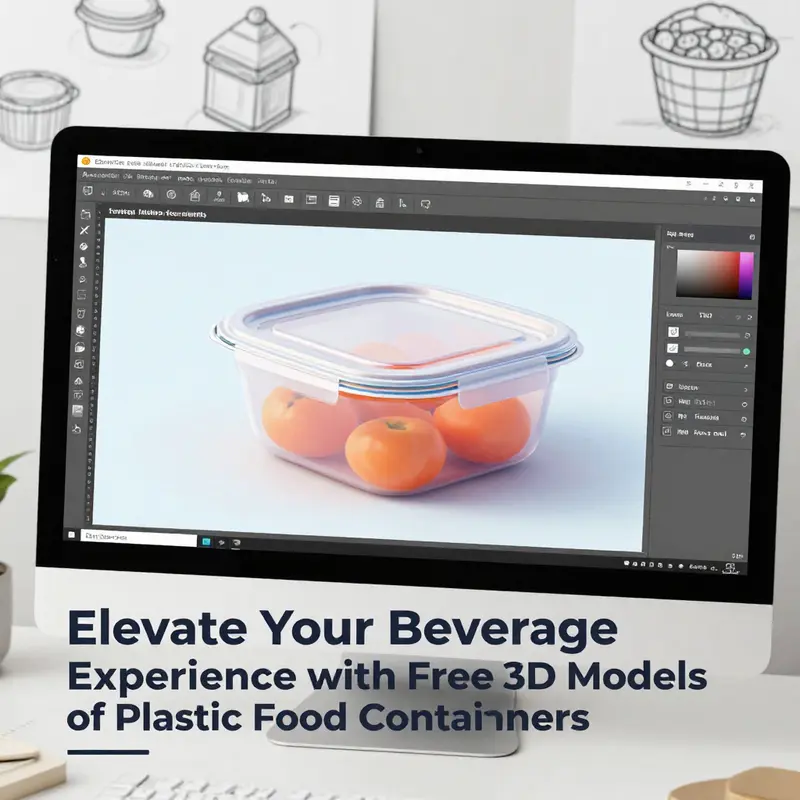 A display of a 3D model of a plastic food container highlighting the significance of digital designs.