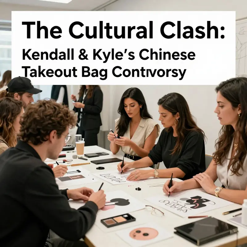 The juxtaposition of the Kendall Kylie clutch with traditional Chinese takeout boxes highlights cultural blending in fashion.
