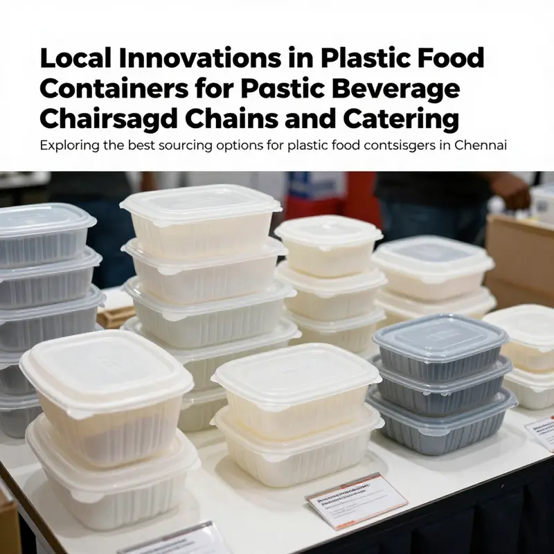 Exhibition featuring various plastic food containers from local and international suppliers.