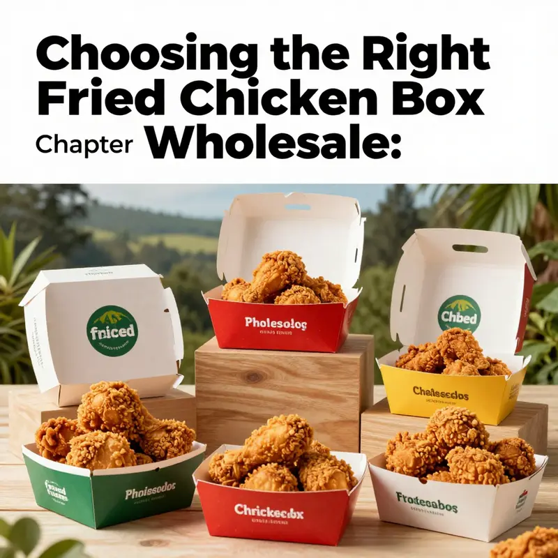 Different types of fried chicken boxes showcasing their materials and usage.