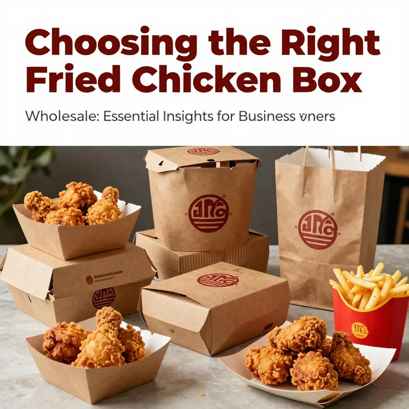 Different types of fried chicken boxes showcasing their materials and usage.