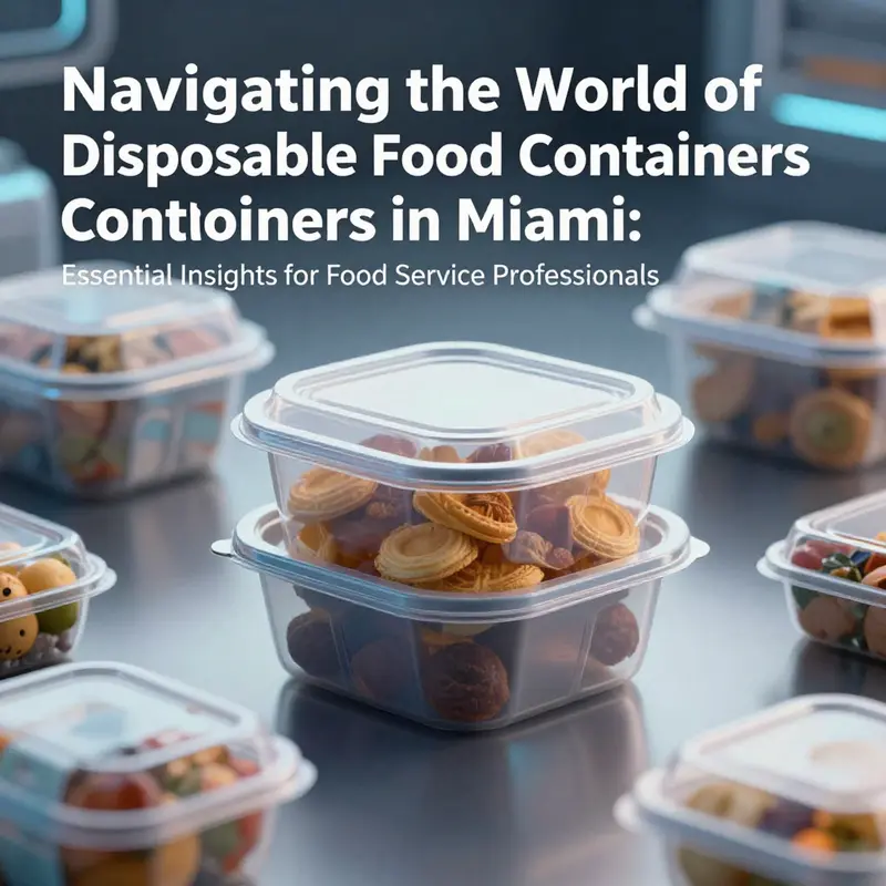 A diverse range of disposable food containers showcasing options available in the Miami market.