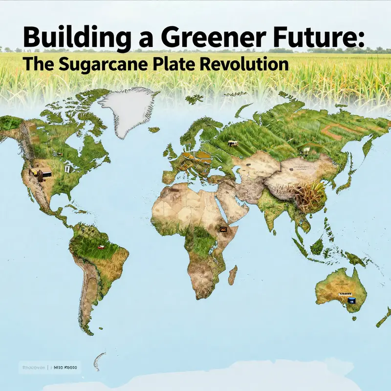 Inside a sugarcane plate factory, advanced technology converts raw pulp into sustainable tableware.