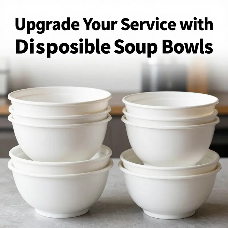 Hefty white soup bowls emphasizing their design and durability, ideal for various food items.