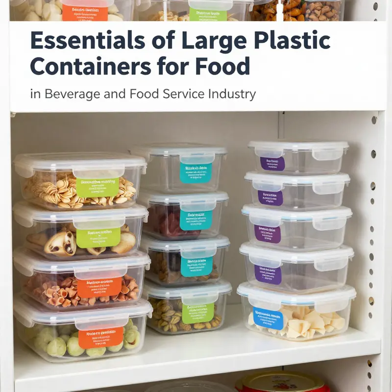 Various large plastic containers for food, demonstrating their versatility and organization potential in a commercial kitchen.