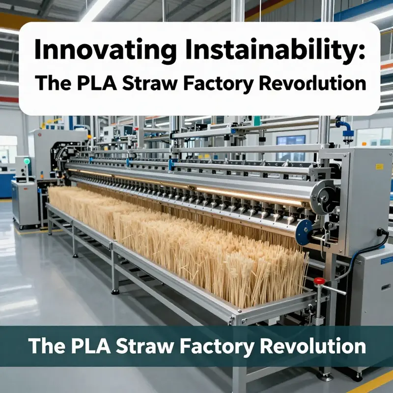 Advanced extrusion machinery operating in a PLA straw factory.