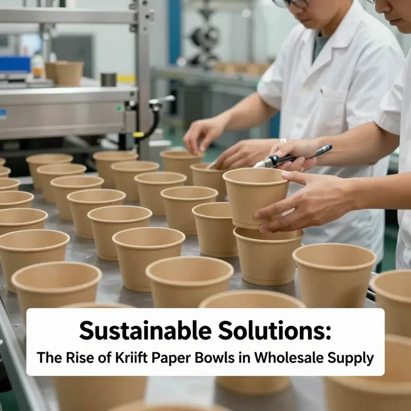 A range of kraft paper bowls highlighting various sizes and customization options available for wholesale.