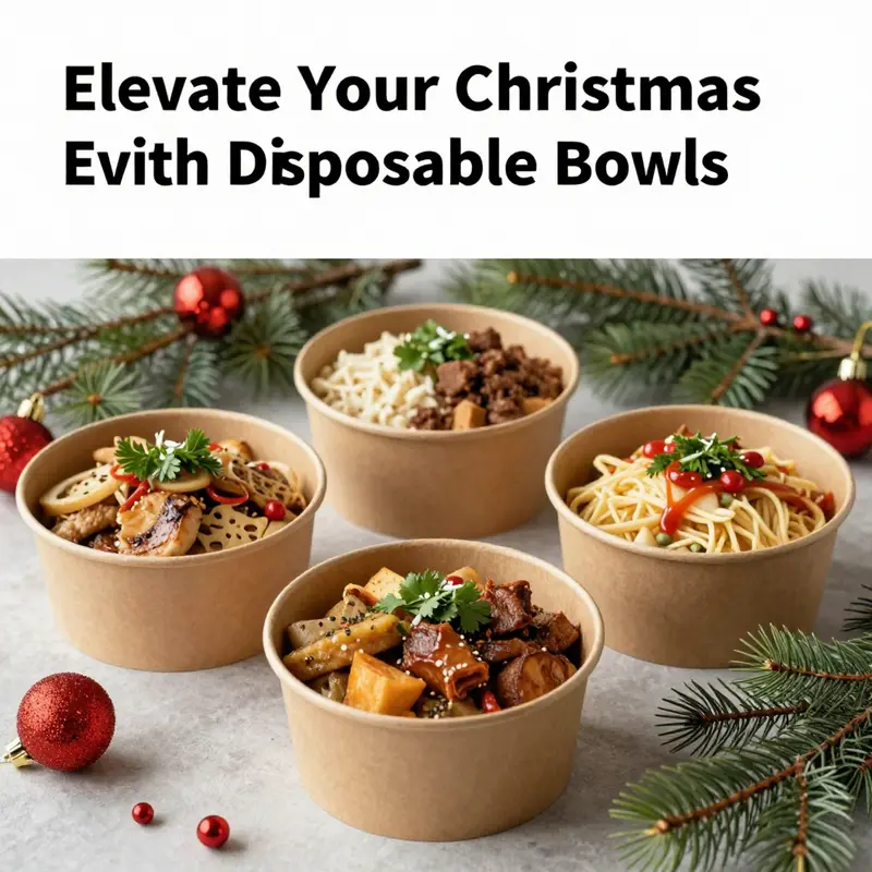 A vibrant assortment of disposable bowls ideal for Christmas celebrations.