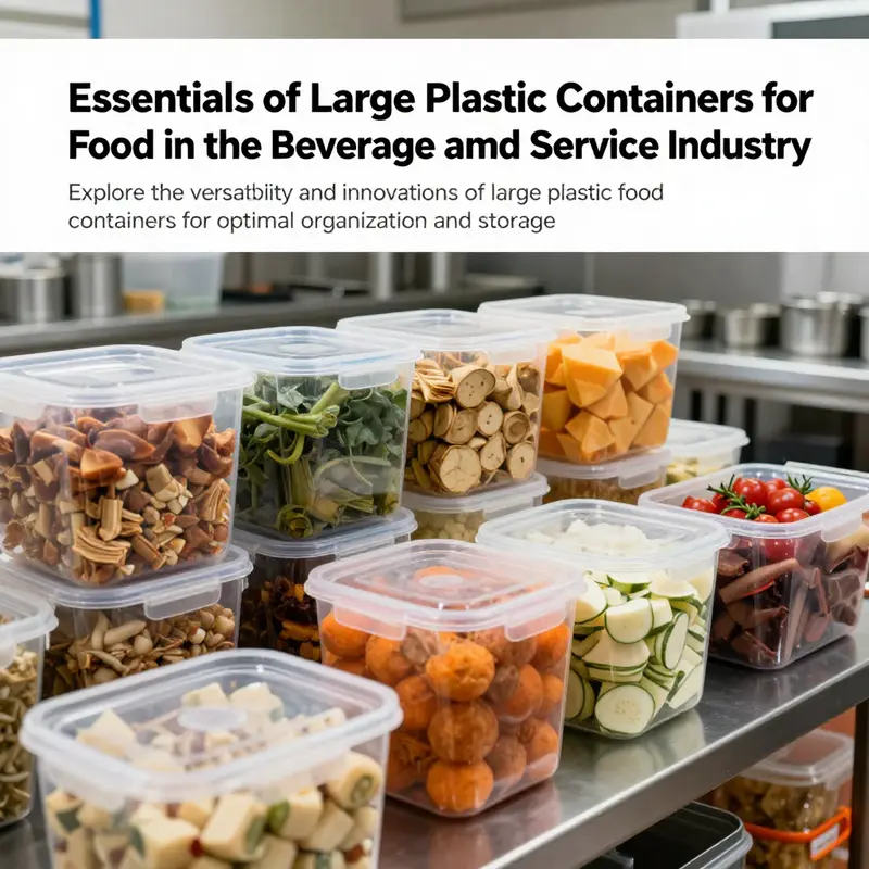 A vibrant commercial kitchen displaying large plastic food containers filled with assorted ingredients.