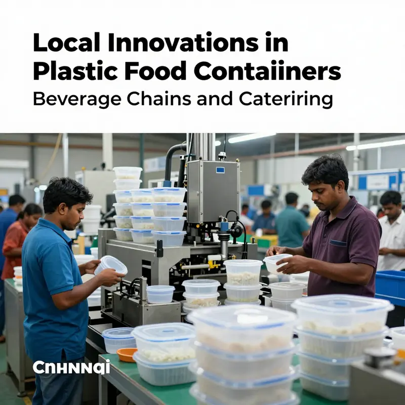 A glimpse inside a local plastic food container manufacturing facility in Chennai.