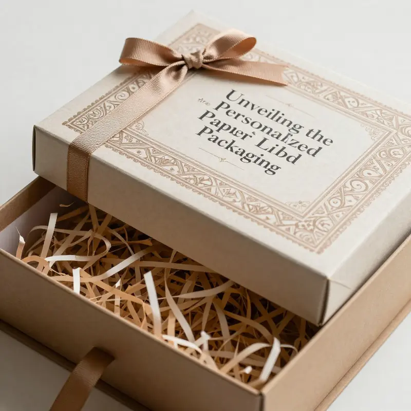 A luxury gift box featuring a custom-designed paper lid, perfectly complementing premium items for an exquisite gifting experience.