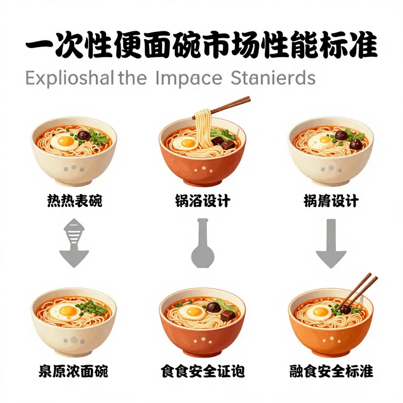 Different materials of disposable ramen bowls, showcasing their unique properties.