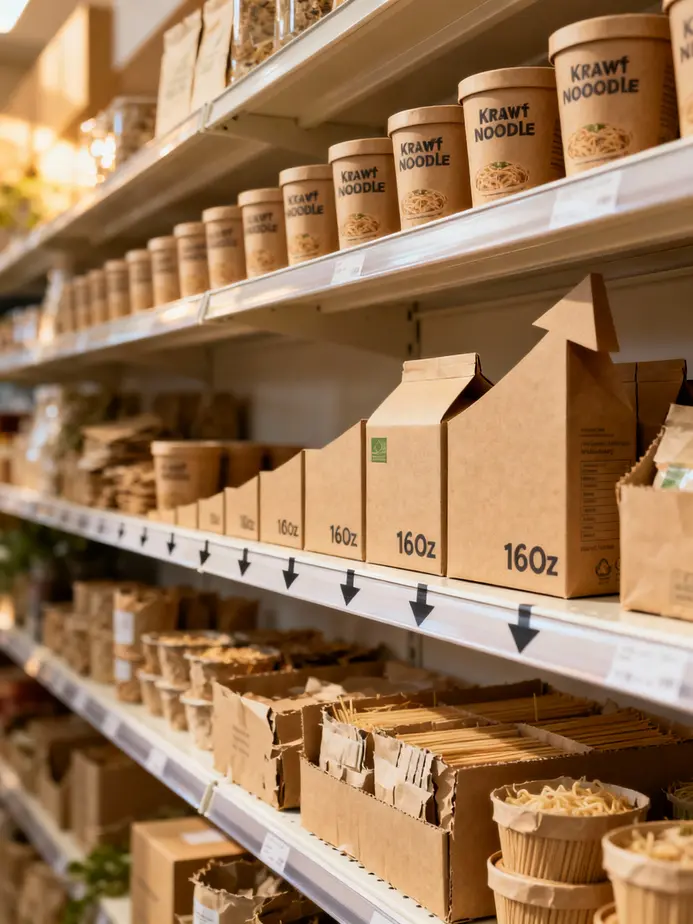 The production line of a factory specializing in kraft noodle boxes.