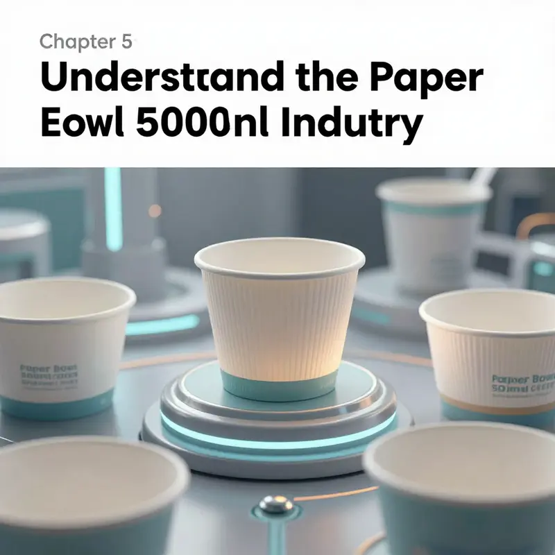 A view of the production line in a paper bowl factory focused on 500ml disposable bowls.