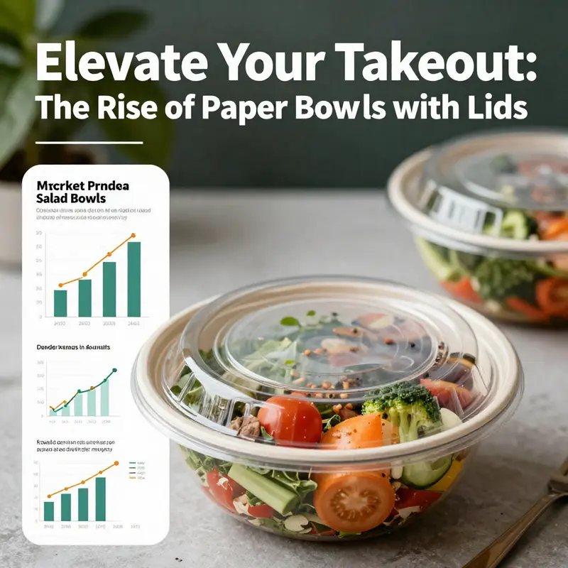 Different types of paper salad bowls displaying their construction materials.