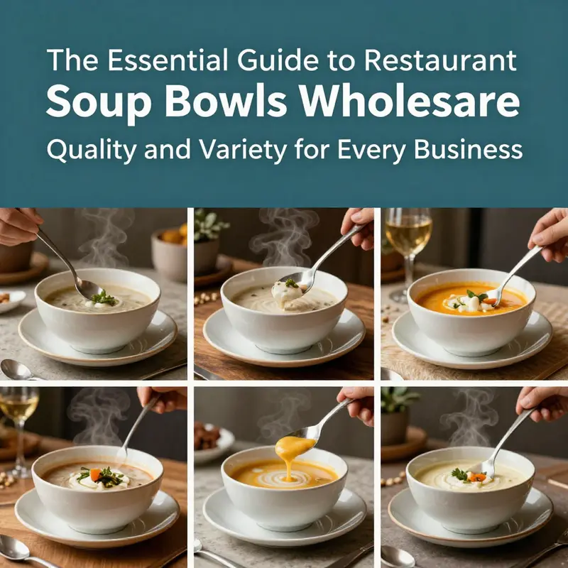 Showcasing a variety of soup bowls, highlighting the range of materials available for wholesale.