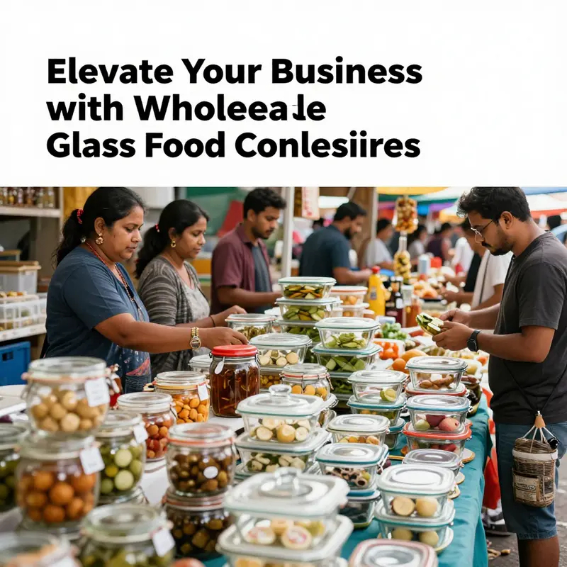 A dynamic market scene highlighting the variety and appeal of wholesale glass food containers.