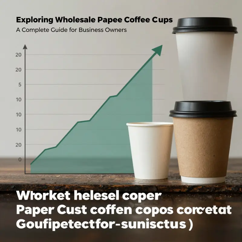 An assortment of wholesale paper coffee cups demonstrating eco-friendly materials and design features.