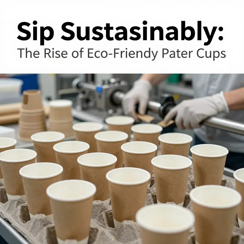 Eco-friendly paper cups showcased in a natural setting, symbolizing sustainability.