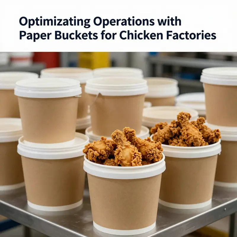 Various food-grade paper buckets designed for chicken packaging, showcasing their safety and quality.