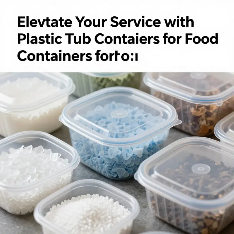 A collection of plastic tub containers showcasing their diverse types and functions, ideal for food storage and service.