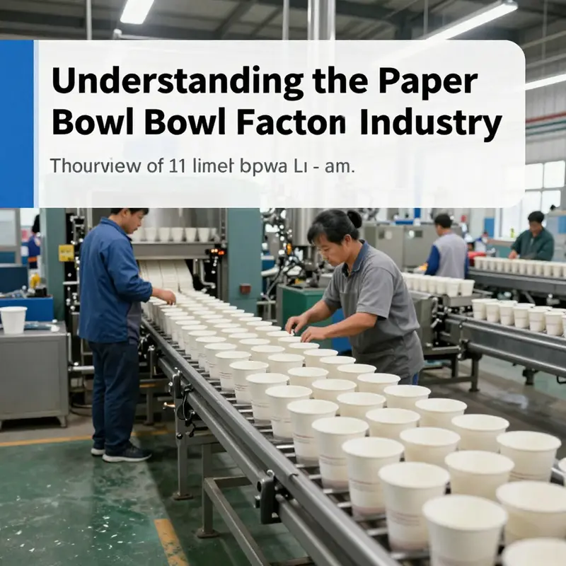 A view of the production line in a paper bowl factory focused on 500ml disposable bowls.