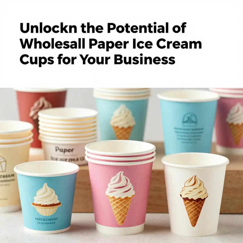 Diverse specifications of paper ice cream cups that highlight their customizability and design options.