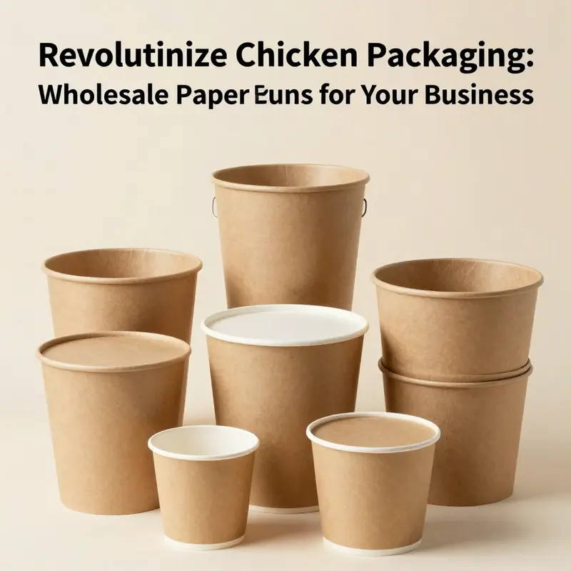 Diverse capacities and eco-friendly paper buckets designed for chicken packaging.