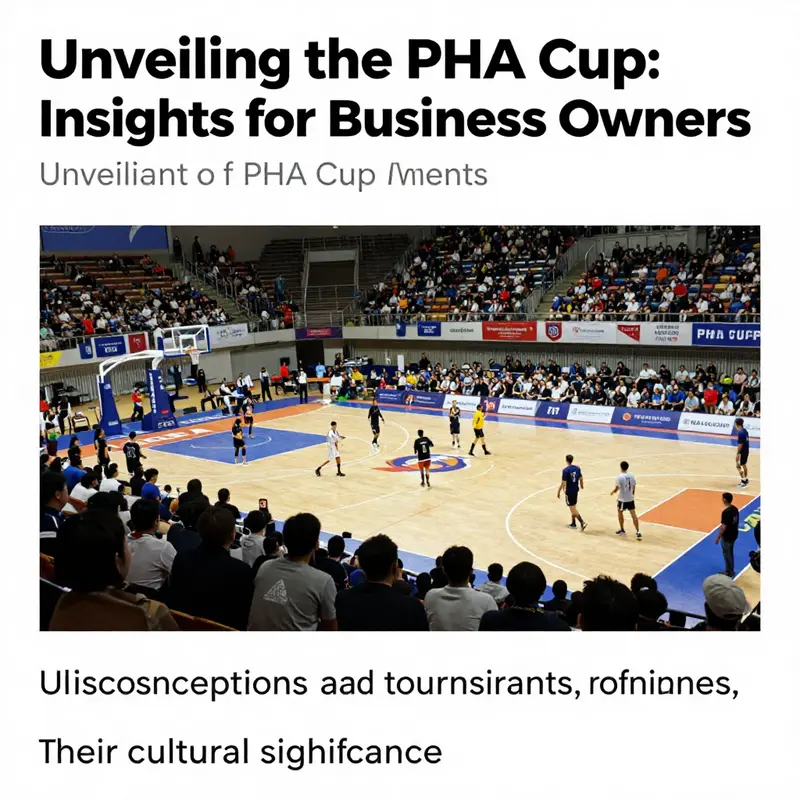 A vibrant scene of a packed local stadium during a PHA Cup match, showcasing enthusiastic spectators, active athletes, and colorful team banners.
