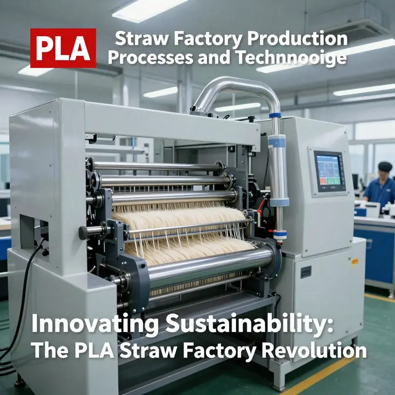 Advanced extrusion machinery operating in a PLA straw factory.