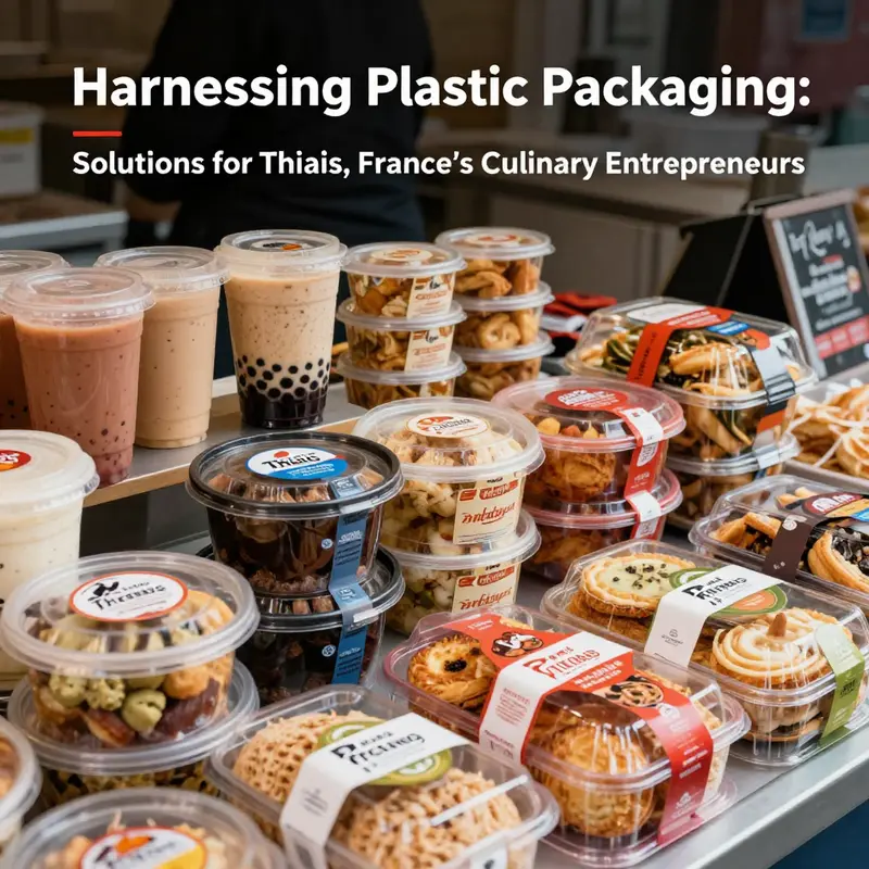 A vibrant assortment of food containers highlighting Thiais’s culinary culture and the variety of offerings enhanced by effective packaging.