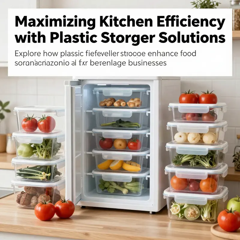 An inviting kitchen with neatly arranged plastic food containers, highlighting organization and freshness in food storage.
