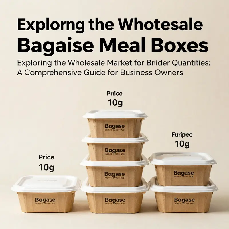 Diverse bagasse meal boxes available for wholesale, highlighting their unique specifications and eco-friendly features.