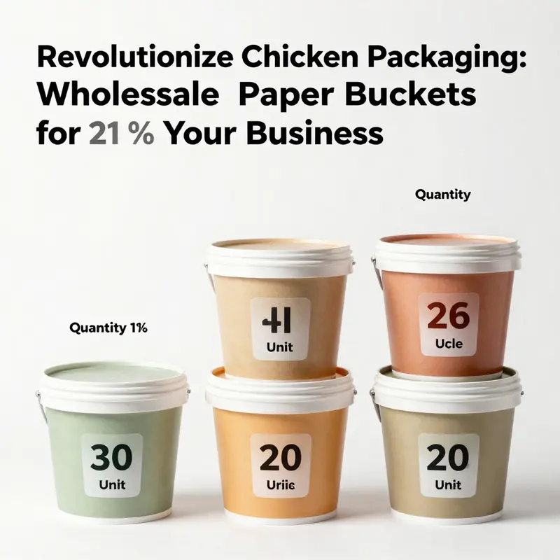 Diverse capacities and eco-friendly paper buckets designed for chicken packaging.