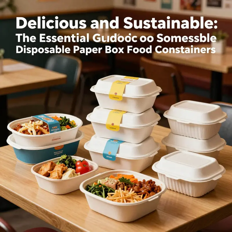 An assortment of disposable paper box food containers ideal for various food types.