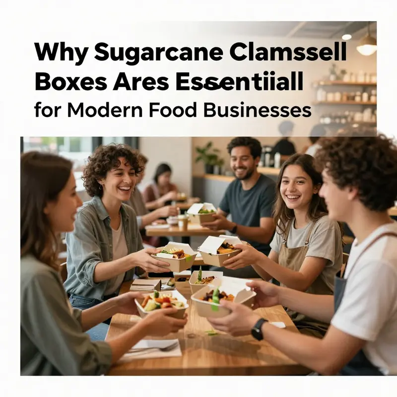 Sugarcane clamshell boxes poised in a natural setting, emphasizing their eco-friendly qualities.